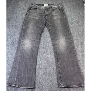 Energie Straight Morris Mens Jeans Faded Black Button Fly Made in Italy 34x32